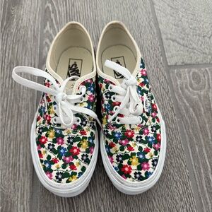 Vans Kids Floral White Sneakers Size 2.5